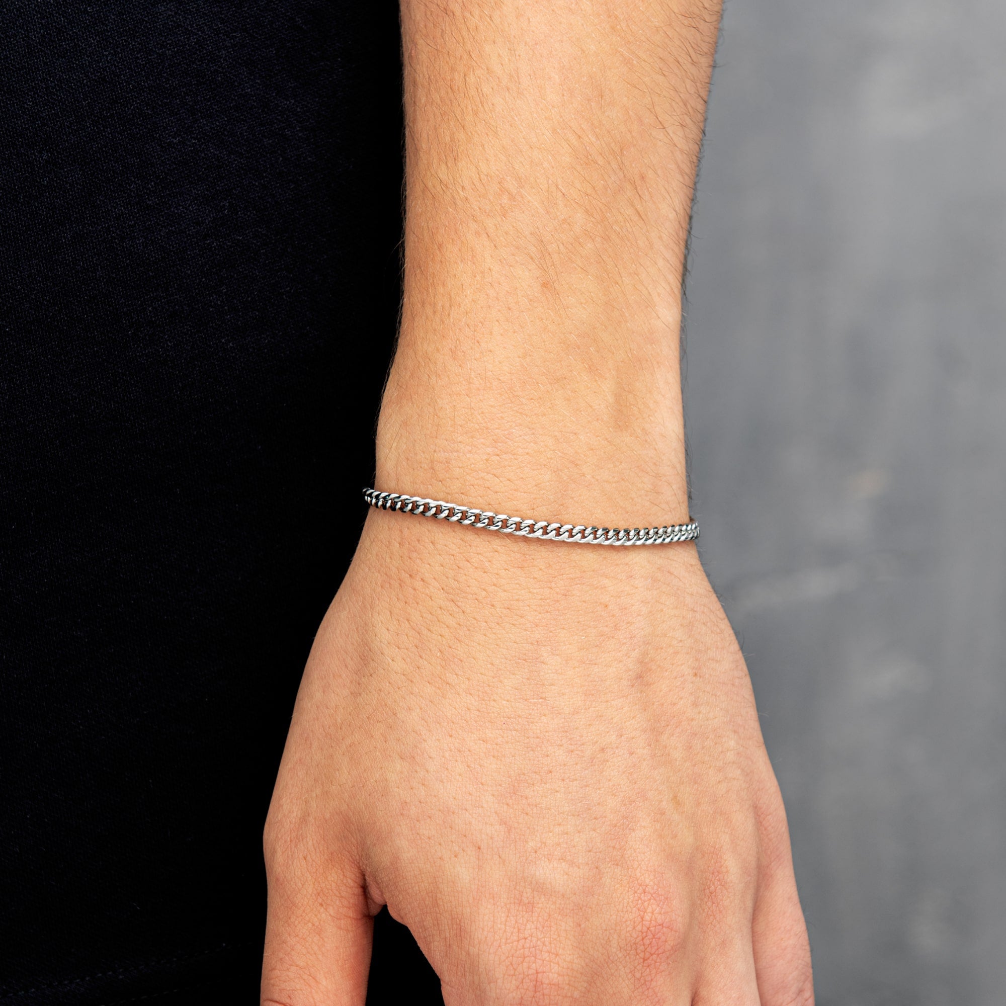 Miami Cuban Link Armband 3mm Weißgold