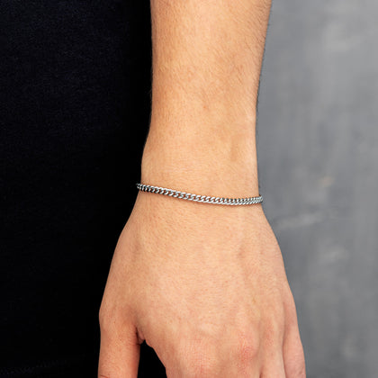 Miami Cuban Link Armband 3mm Weißgold