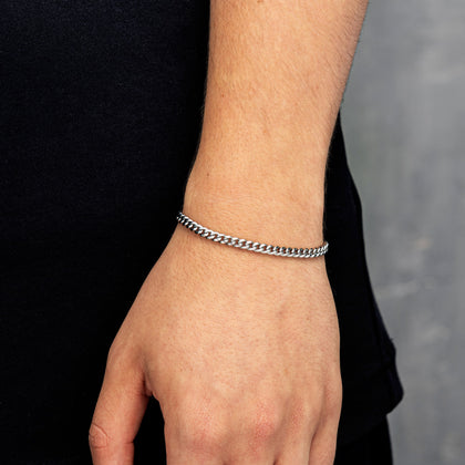 Miami Cuban Link Armband 4mm Weißgold