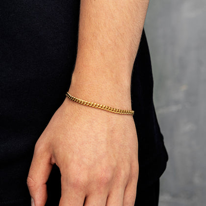 Miami Cuban Link Armband 4mm Gold