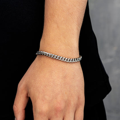 Miami Cuban Link Armband 6mm Weißgold