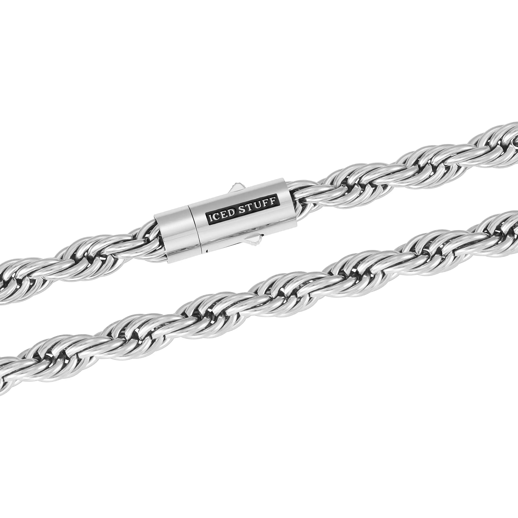 Bransoletka Rope 10mm Białe Złoto