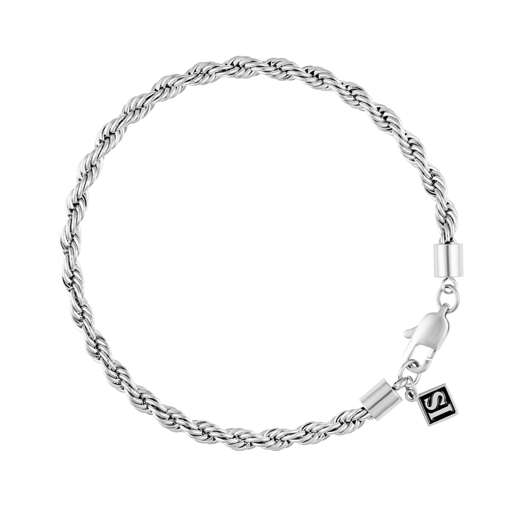 Kordelarmband 4mm Weißgold