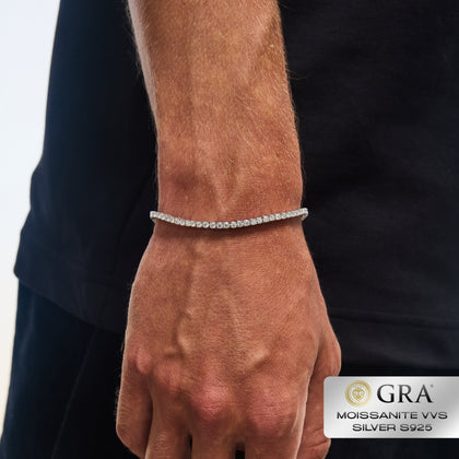 Bransoletka Tennis 2.5mm Moissanit VVS S925 Białe Złoto