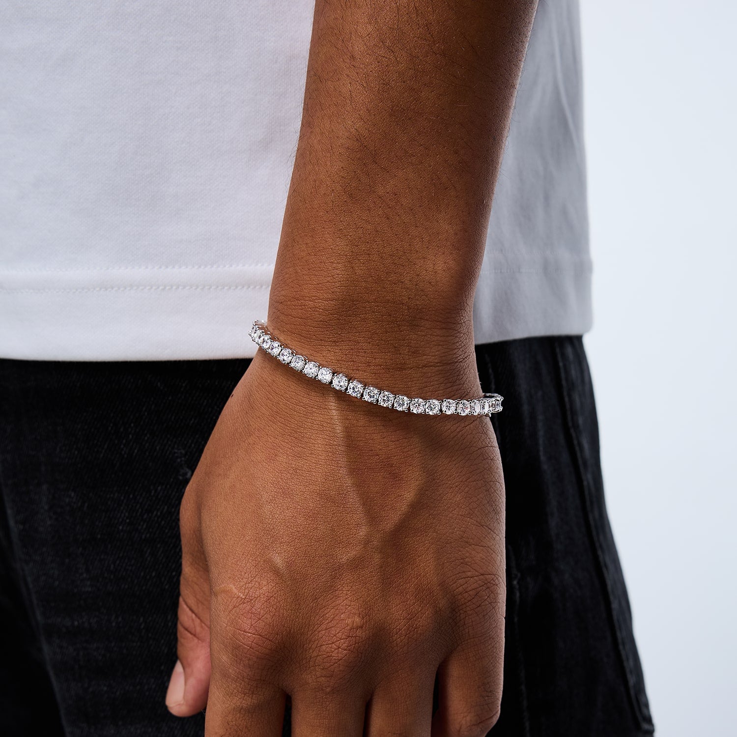 Tennisarmband 4mm Weißgold 