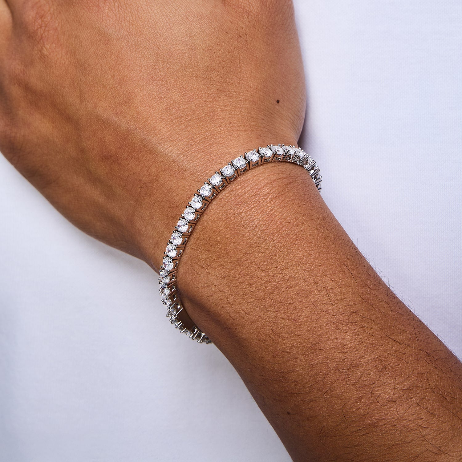 Tennisarmband 4mm Weißgold 