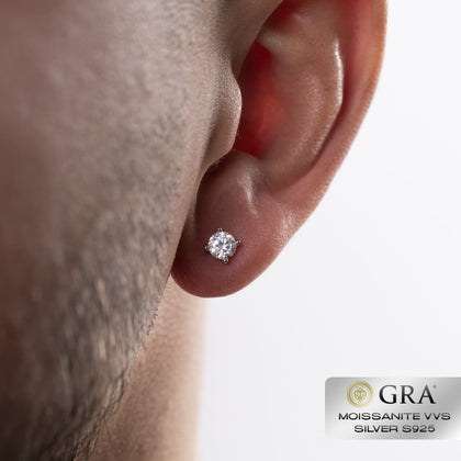 Diamant Ohrstecker 1ct Moissanit VVS S925 Weißgold