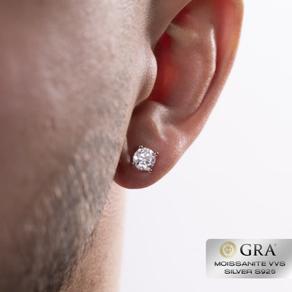 Diamant Ohrstecker 2ct Moissanit VVS S925 Weißgold