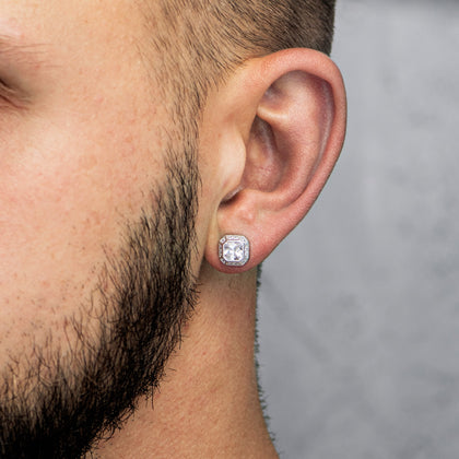 Smaragdschliff Ohrringe Weißgold 