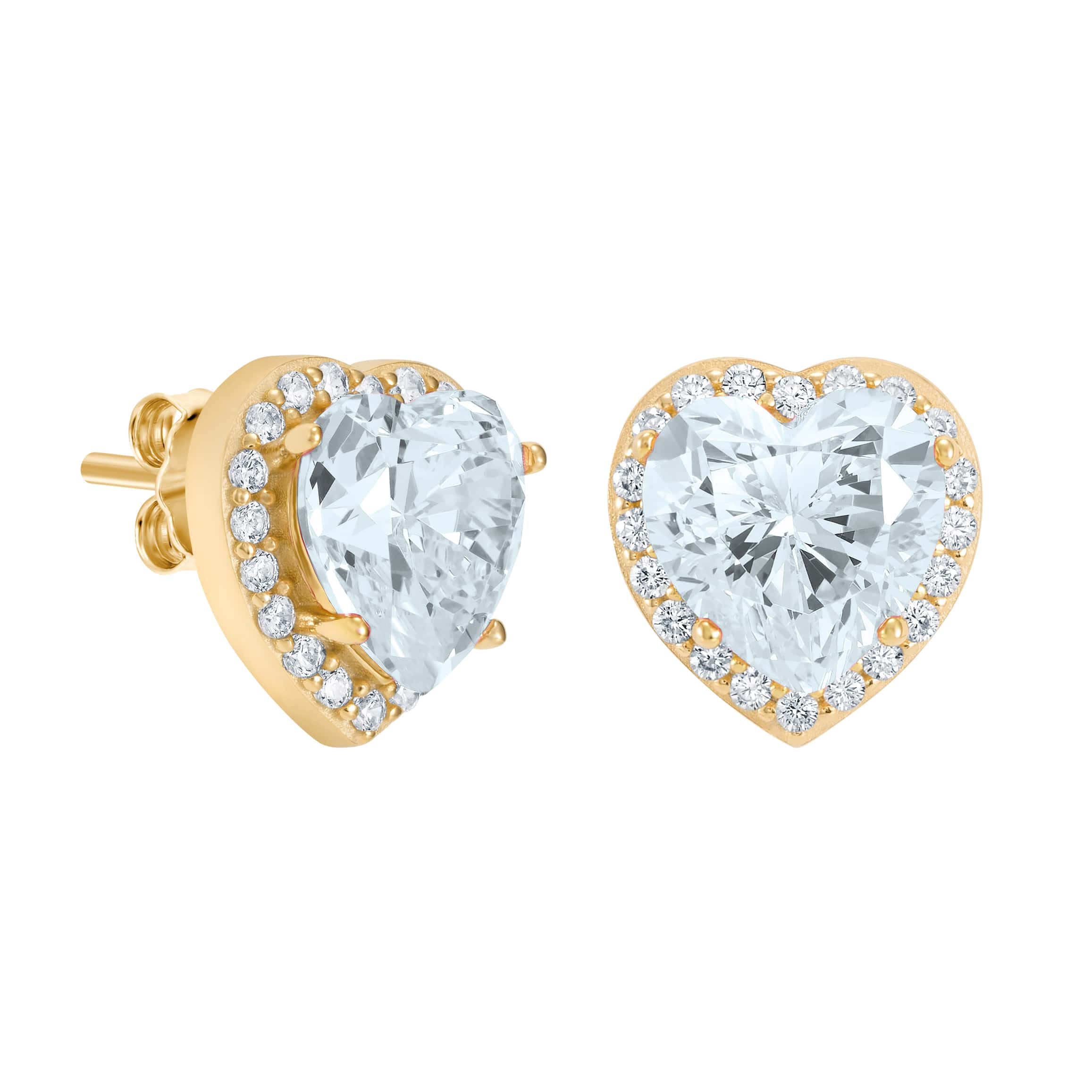 Kolczyki Heart Gem White Złoto S925