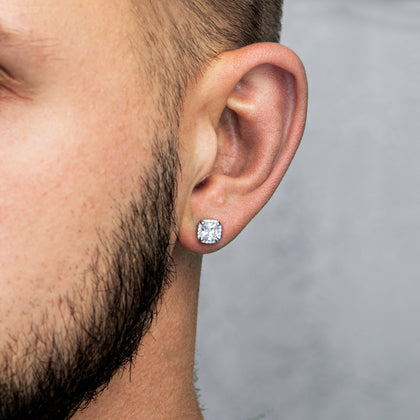 Princess Square Ohrringe Weißgold 