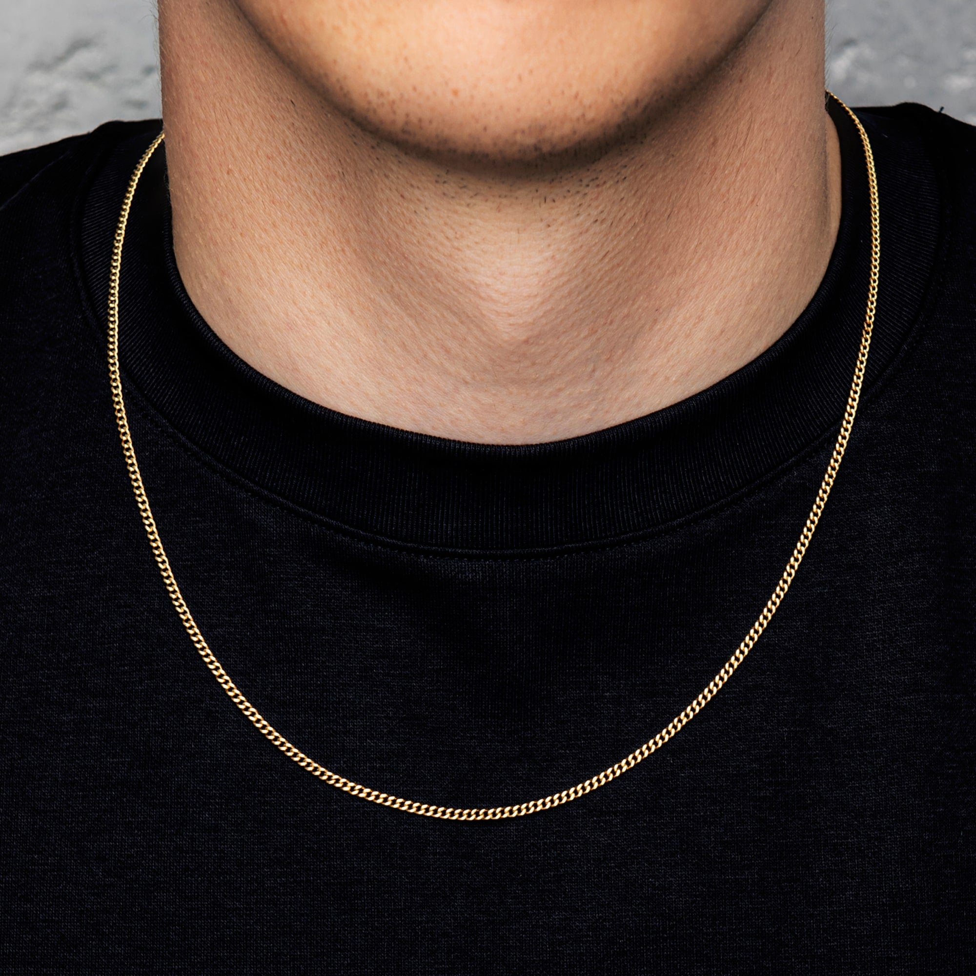 Panzerkette kubanische Gliederkette 2mm Gold