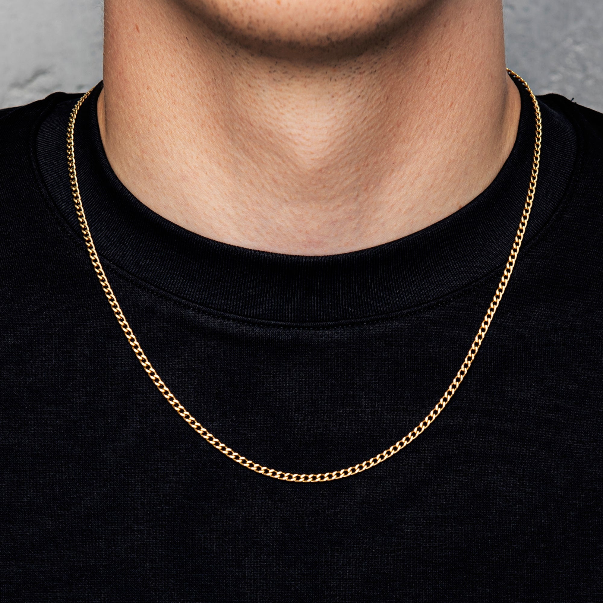 Panzerkette kubanische Gliederkette 3mm Gold