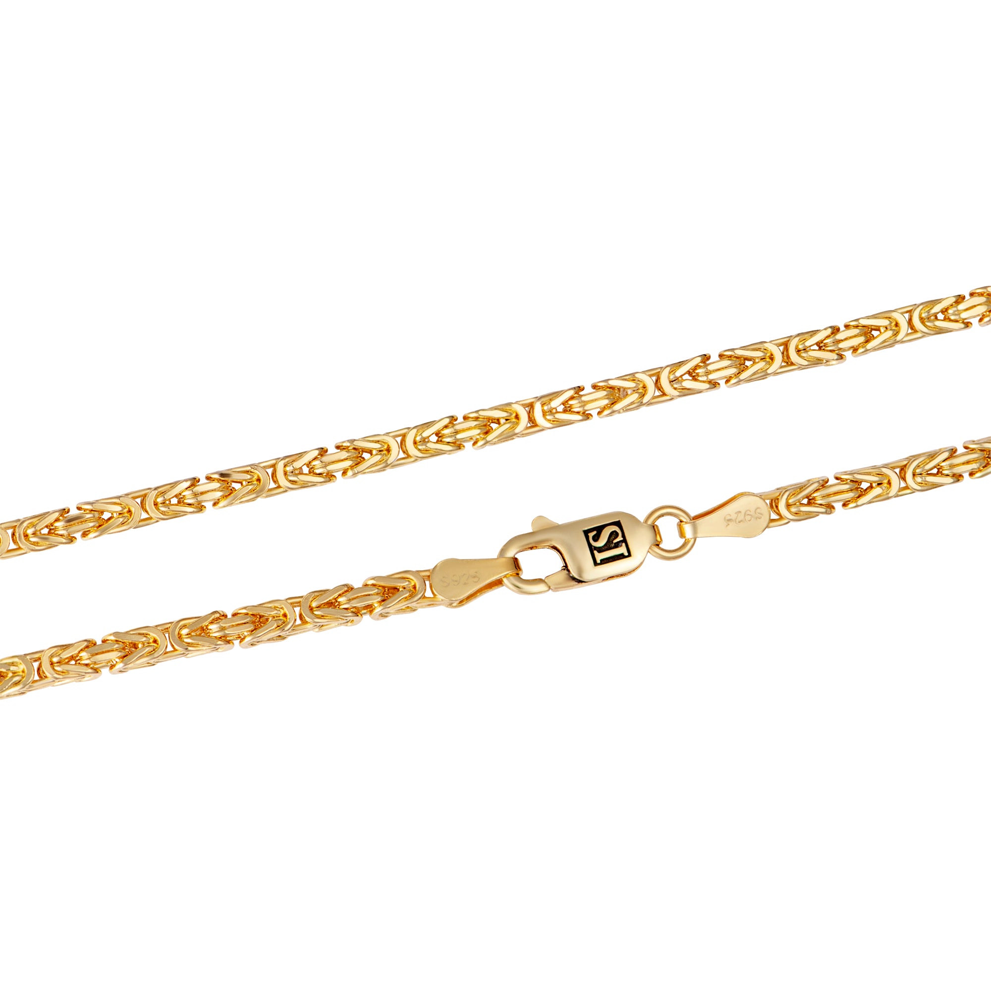 Königliches Armband 3mm S925 Gold 