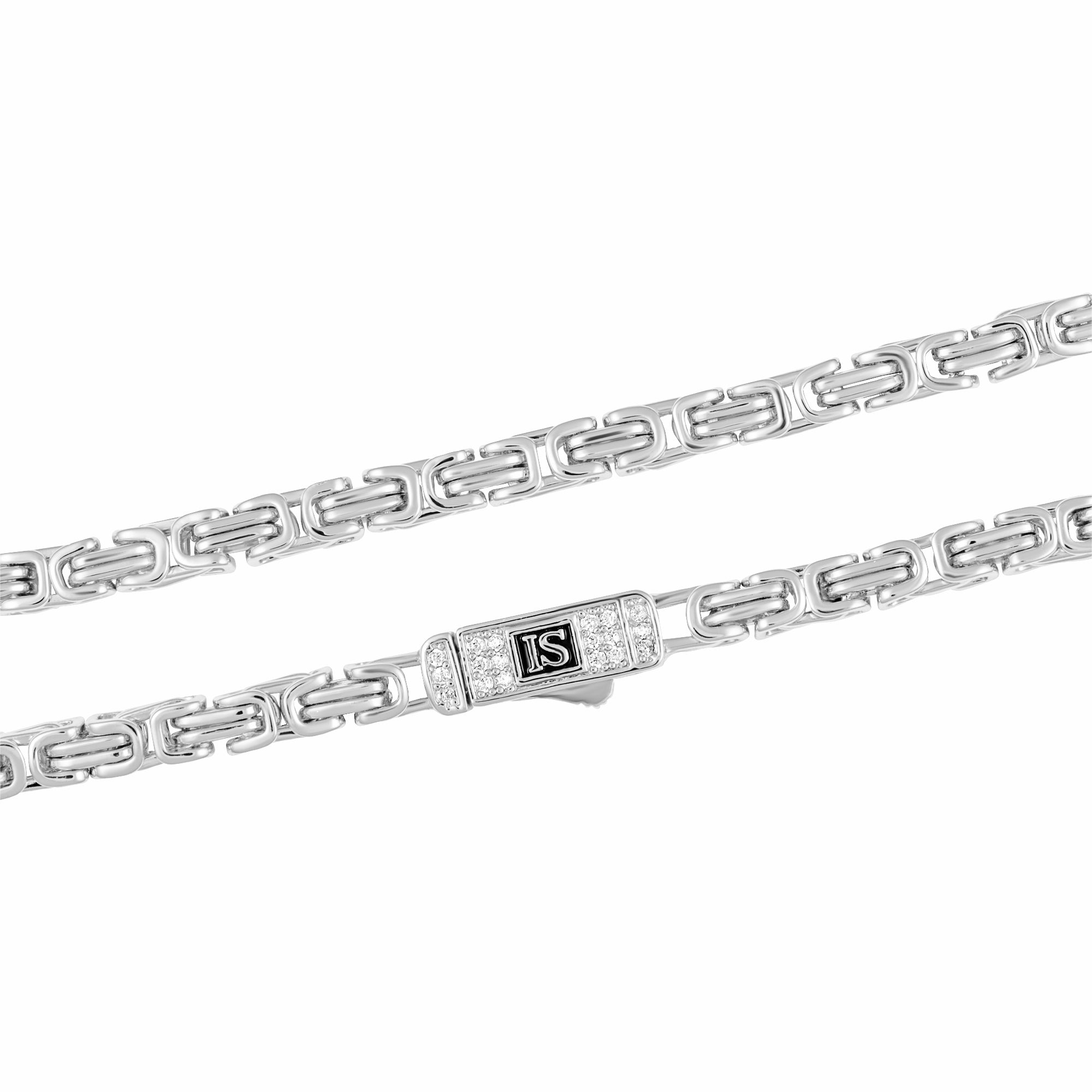 Royal Armband 4mm Diamantverschluss Weißgold 