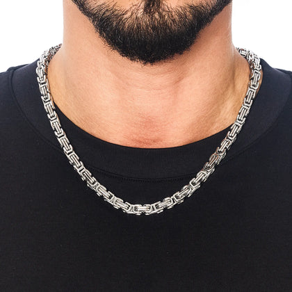 Łańcuch Królewski 7mm Białe Złoto