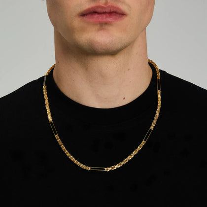 Łańcuch Królewski Onyx 4mm Złoto