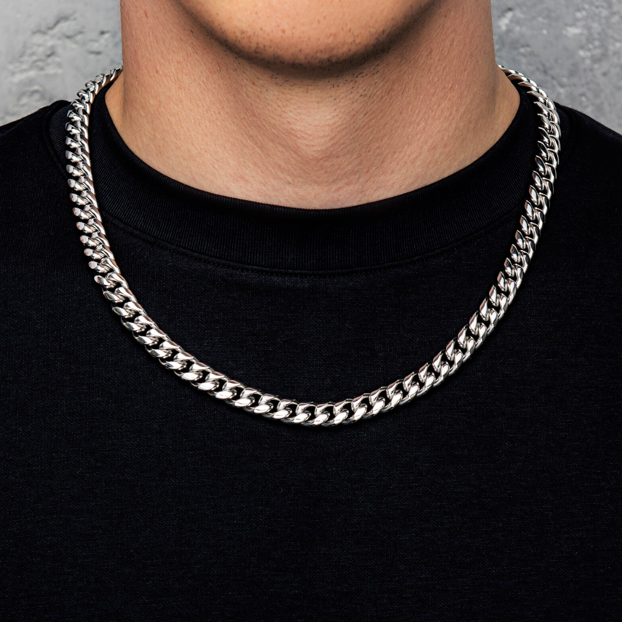 Miami Cuban Link Kette 10mm Weißgold