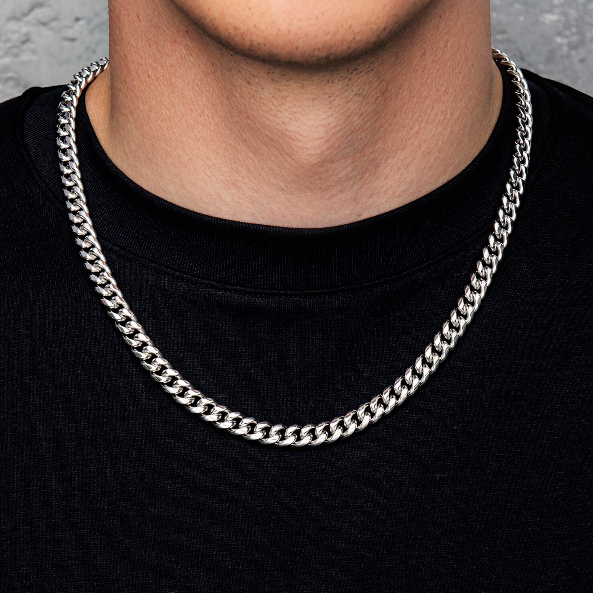 小物 miamii Łańcuch Premium Miami Cuban Link 8mm Białe Złoto