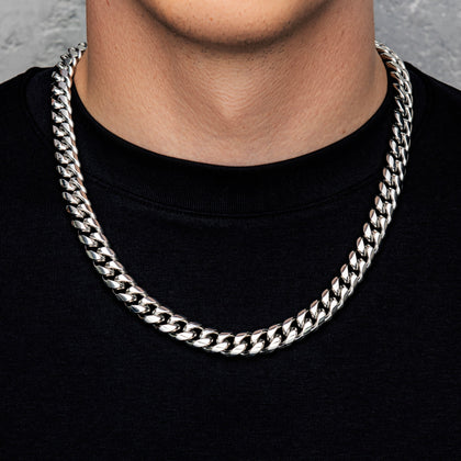 Miami Cuban Link Kette 12mm Weißgold