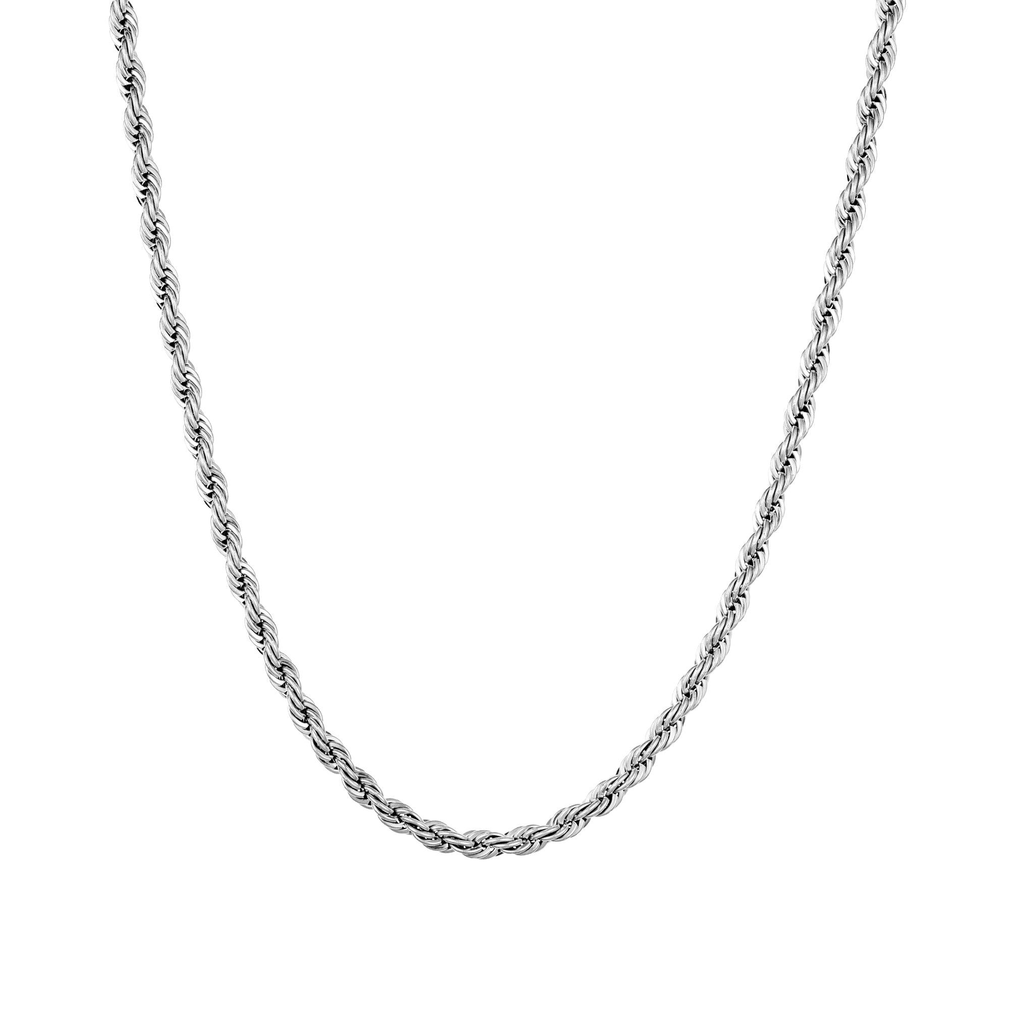 Łańcuch Rope 3mm Białe Złoto - IcedStuff