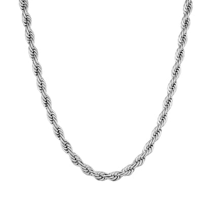 Łańcuch Rope 6mm Białe Złoto - IcedStuff