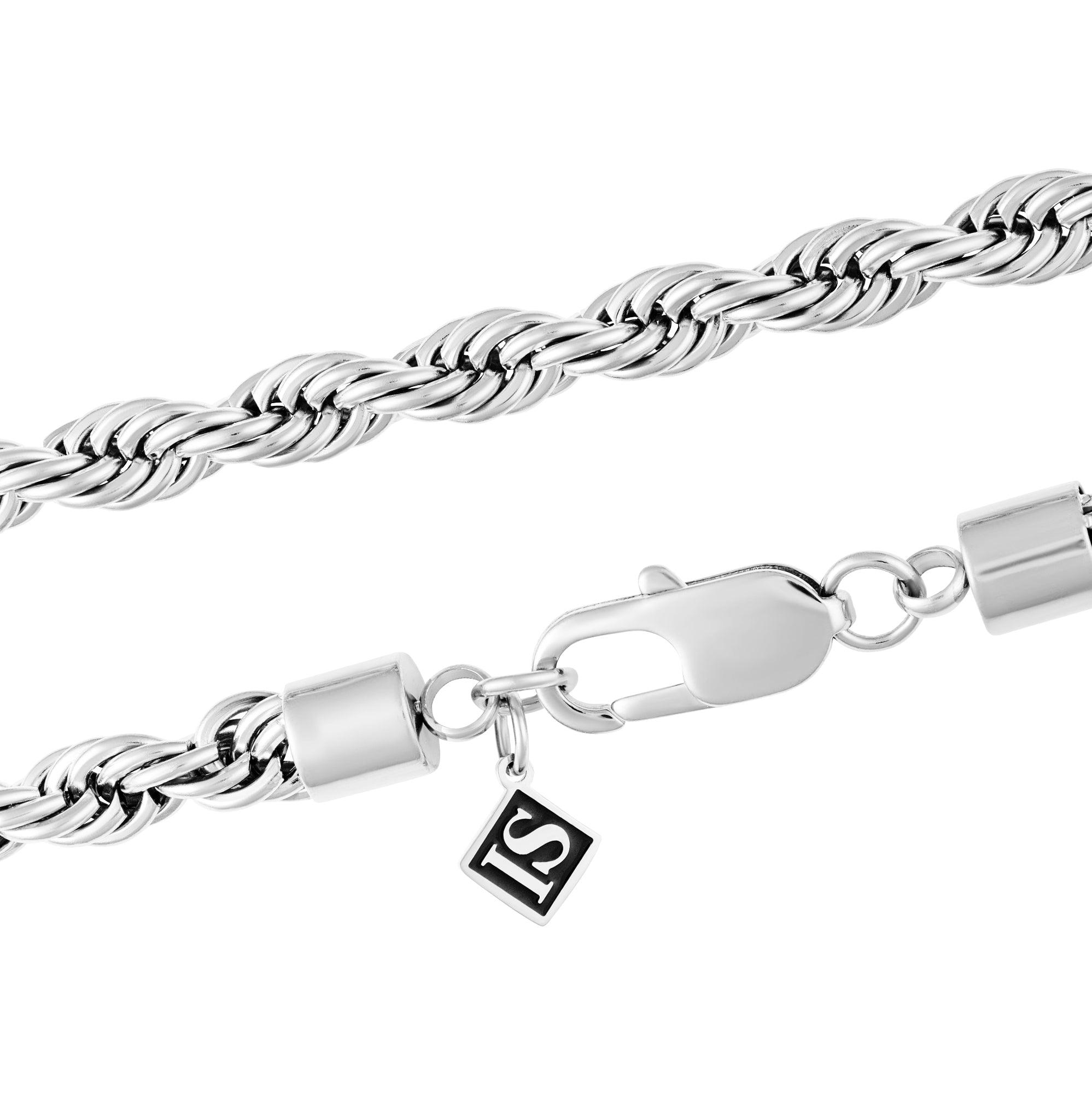 Łańcuch Rope 6mm Białe Złoto - IcedStuff