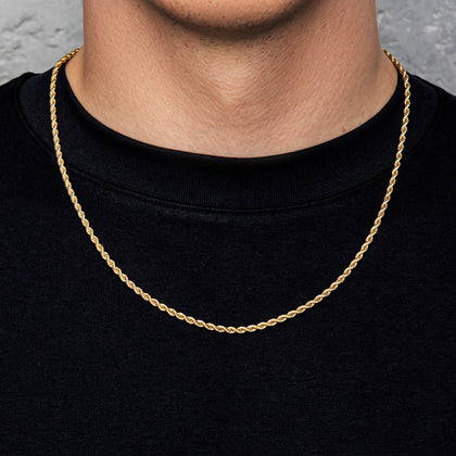 Kordelkette 3mm Gold