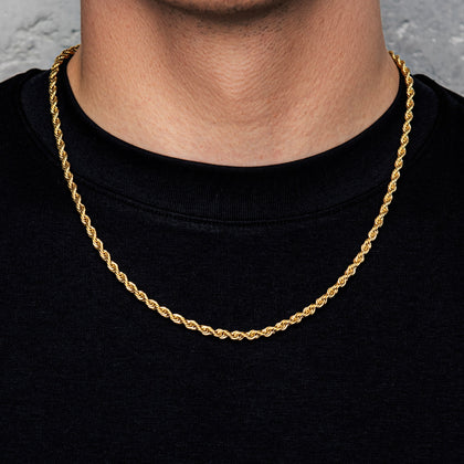 Kordelkette 4mm Gold
