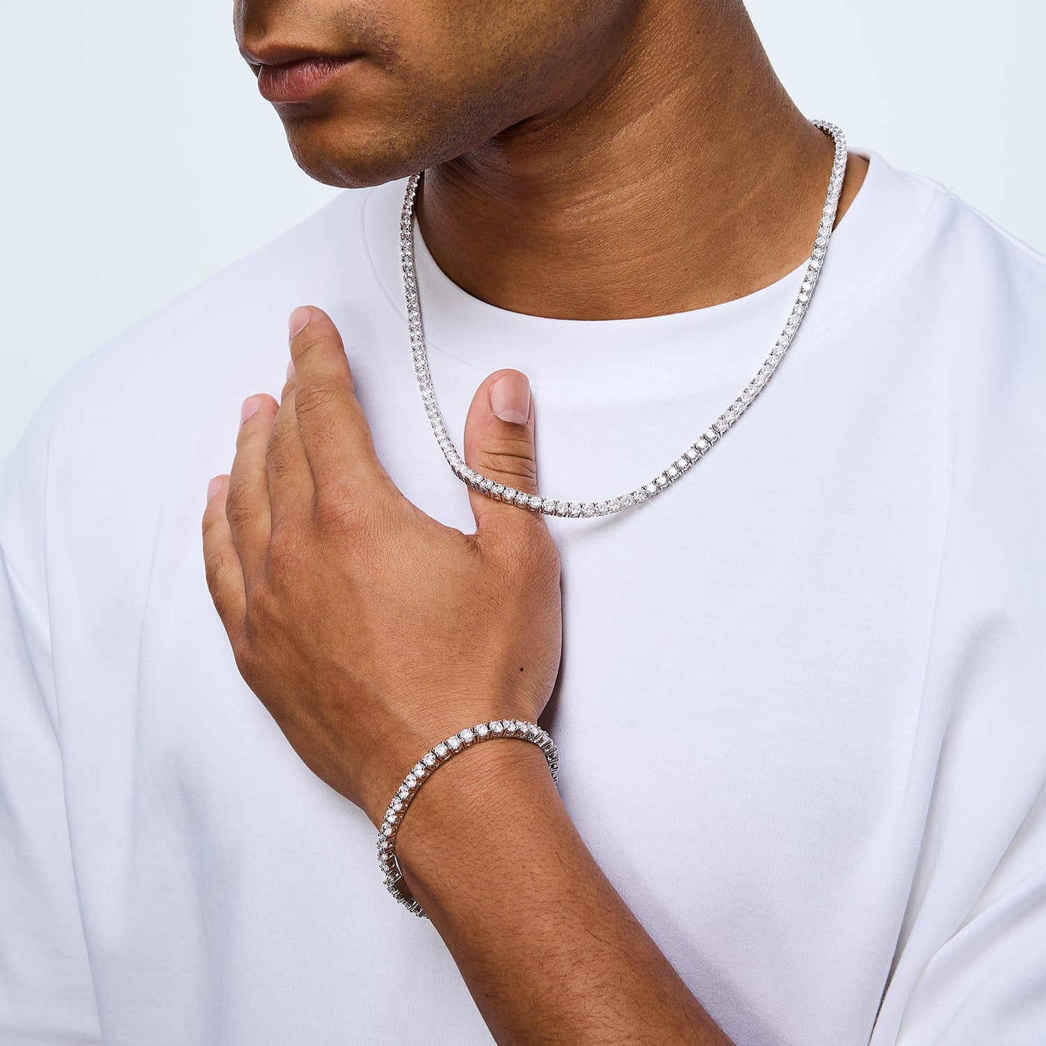 Tenniskette 4mm Weißgold