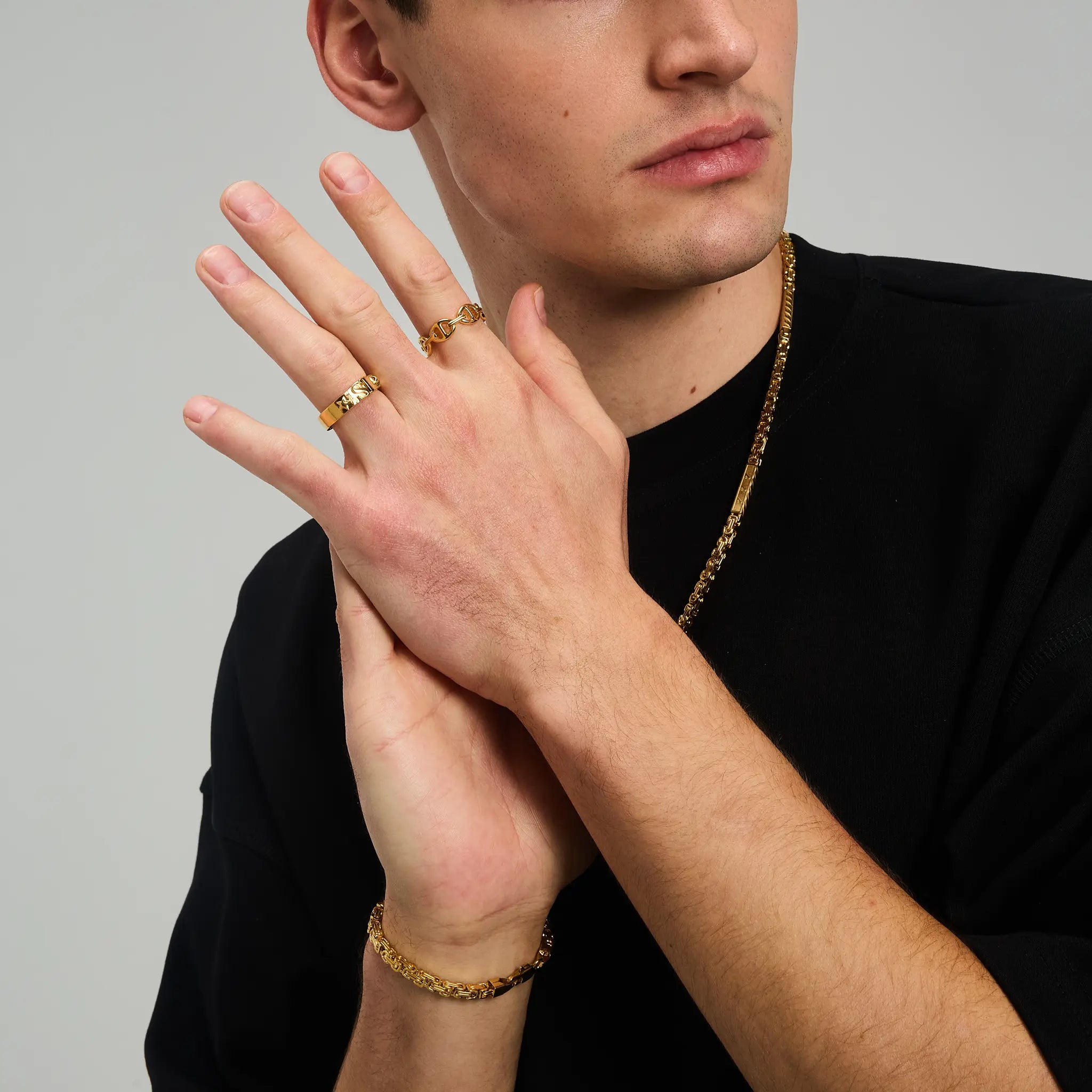 Pierścień Anchor Złoto