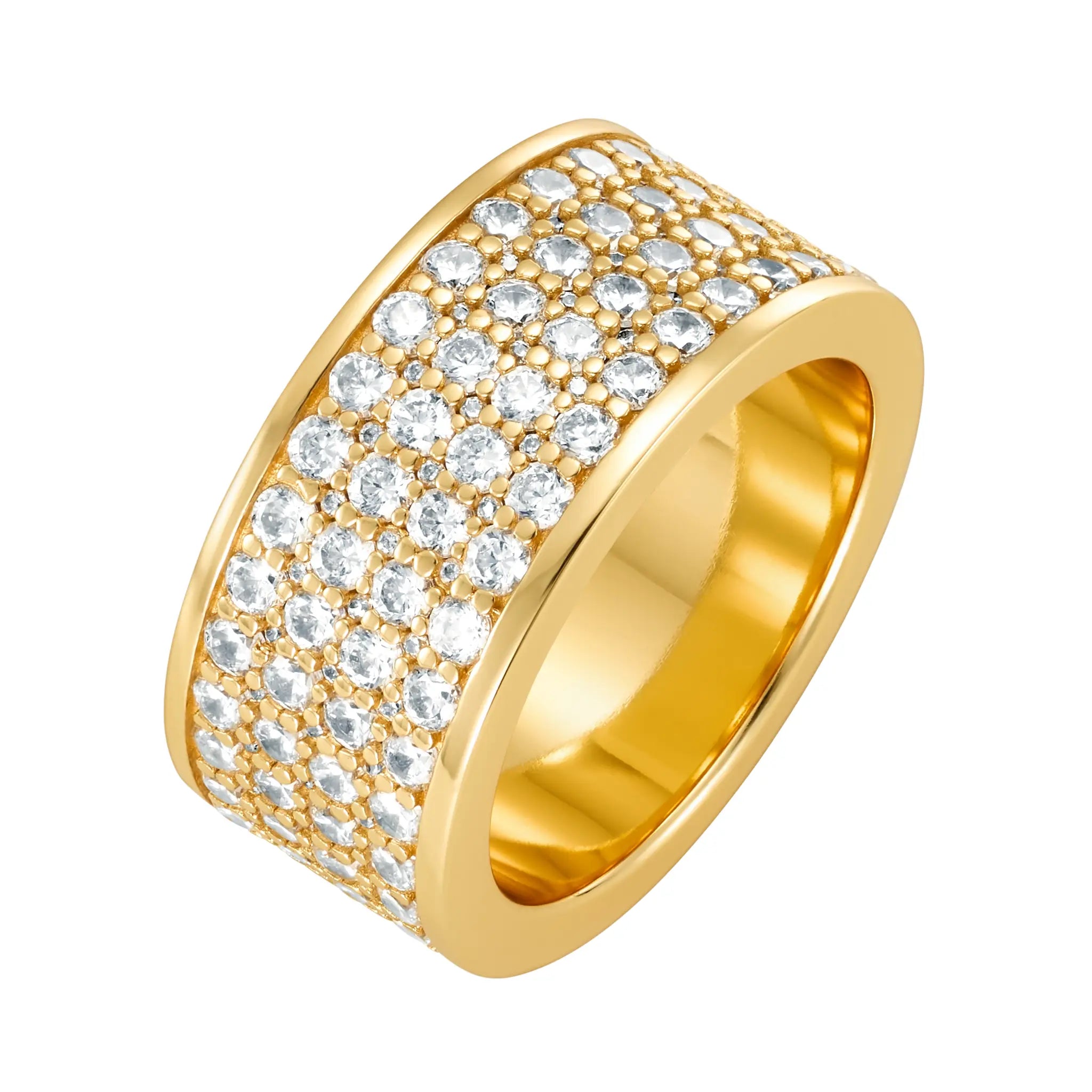 Pierścień Band Diamond IS S925 Złoto