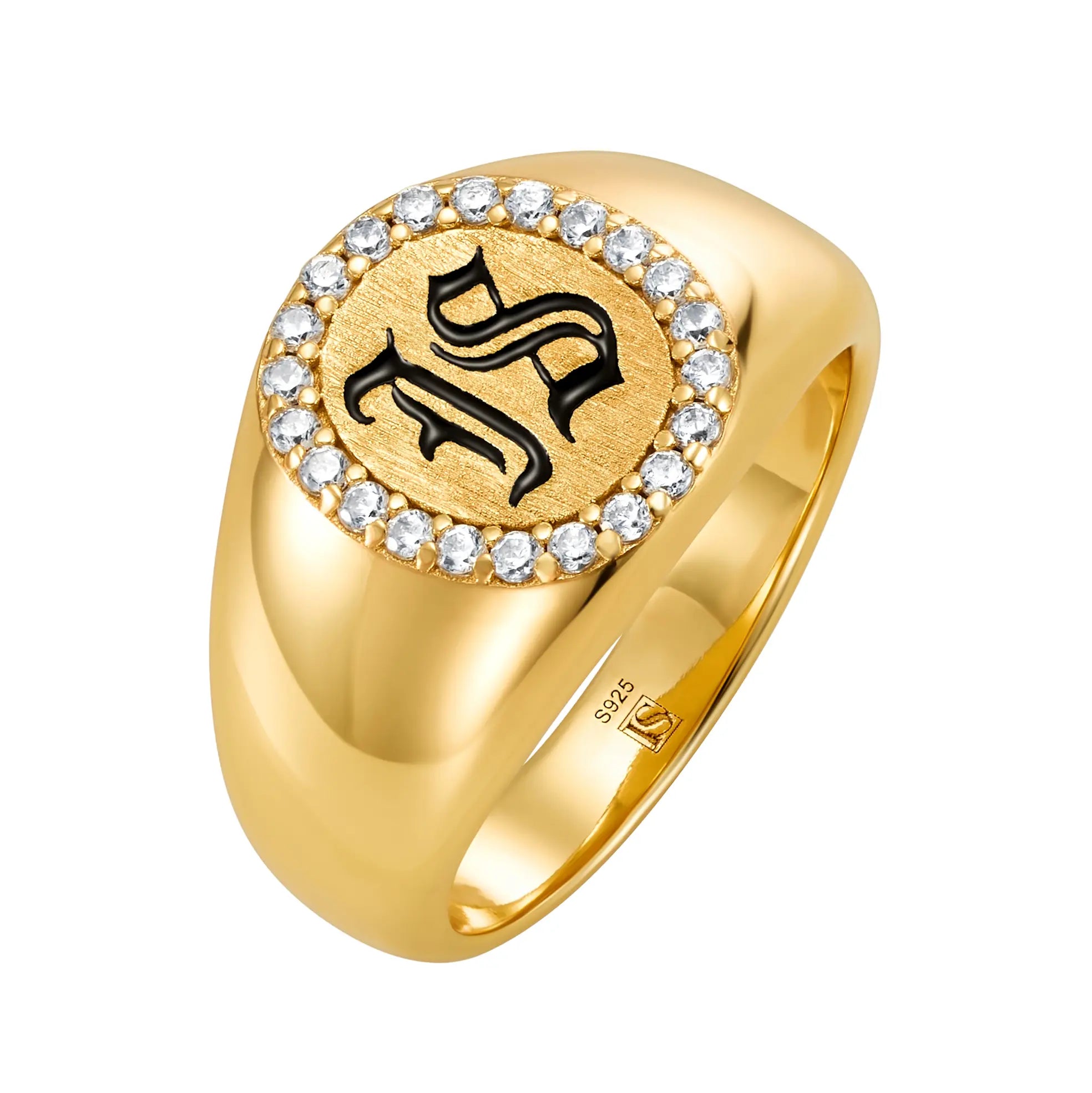 Pierścień Diamond IS Gothic S925 Białe Złoto