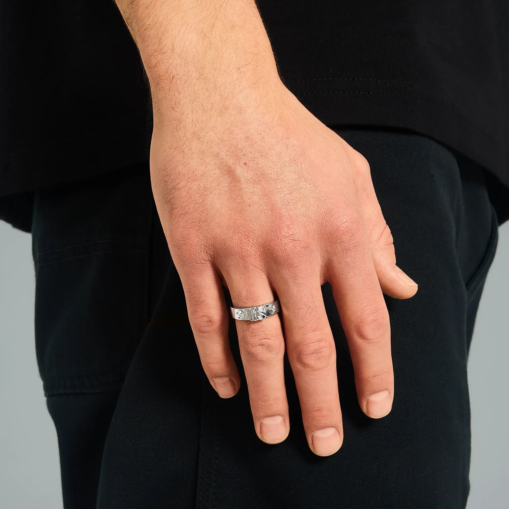 Pierścień IS Star Białe Złoto