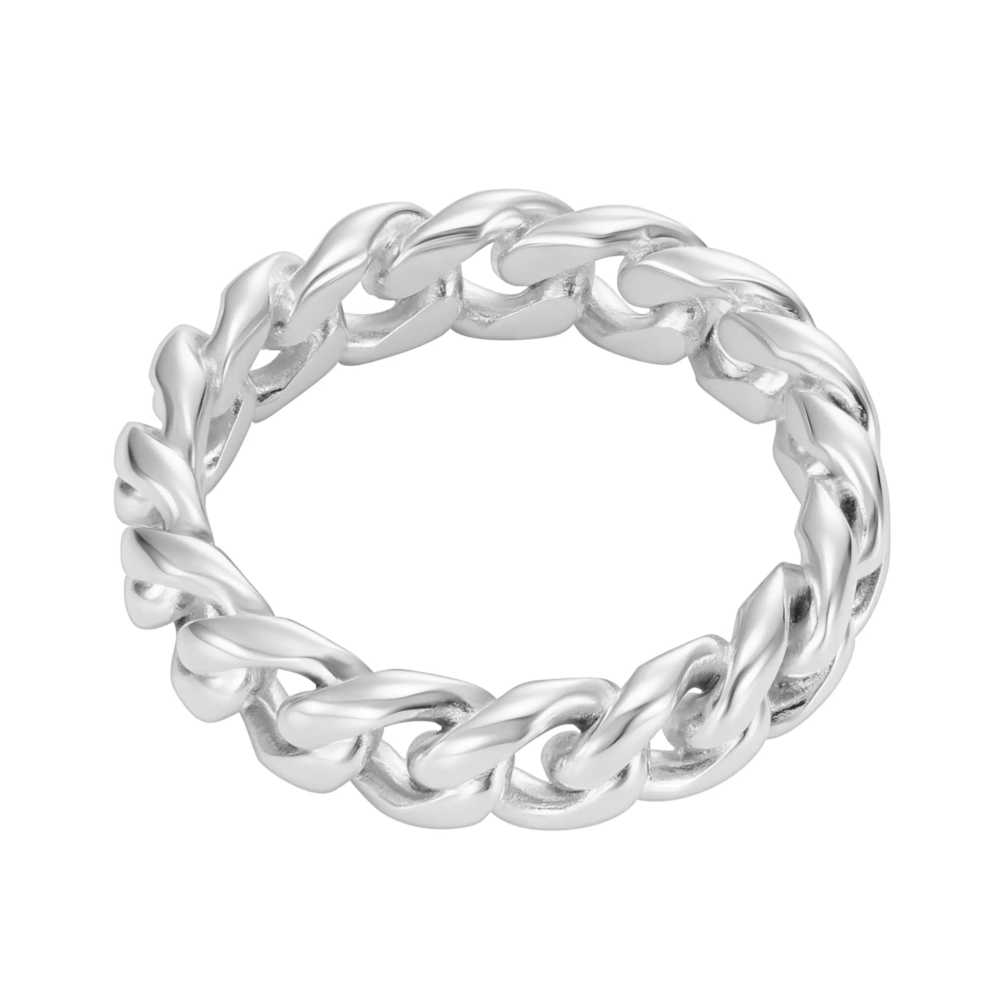 Pierścień Miami Cuban 5mm Białe Złoto