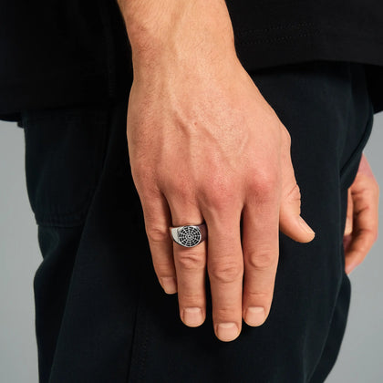 Pierścień Spider Web Białe Złoto