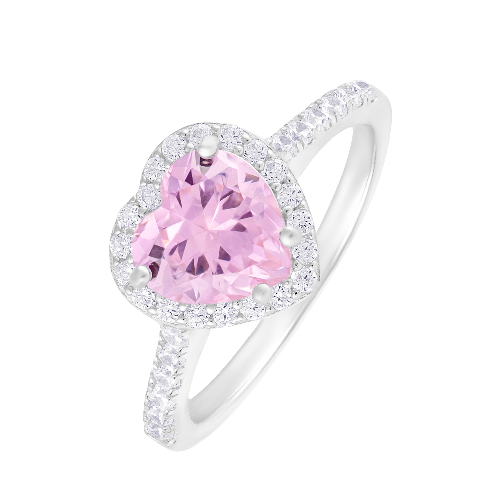 Herz Edelstein Rosa Herz Ring S925 