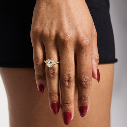 Pierścionek Heart Gem White Złoto Serce S925