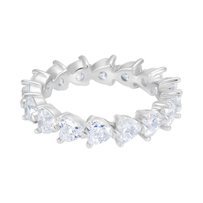 Pierścionek Tennis Heart Eternity White Białe Złoto S925