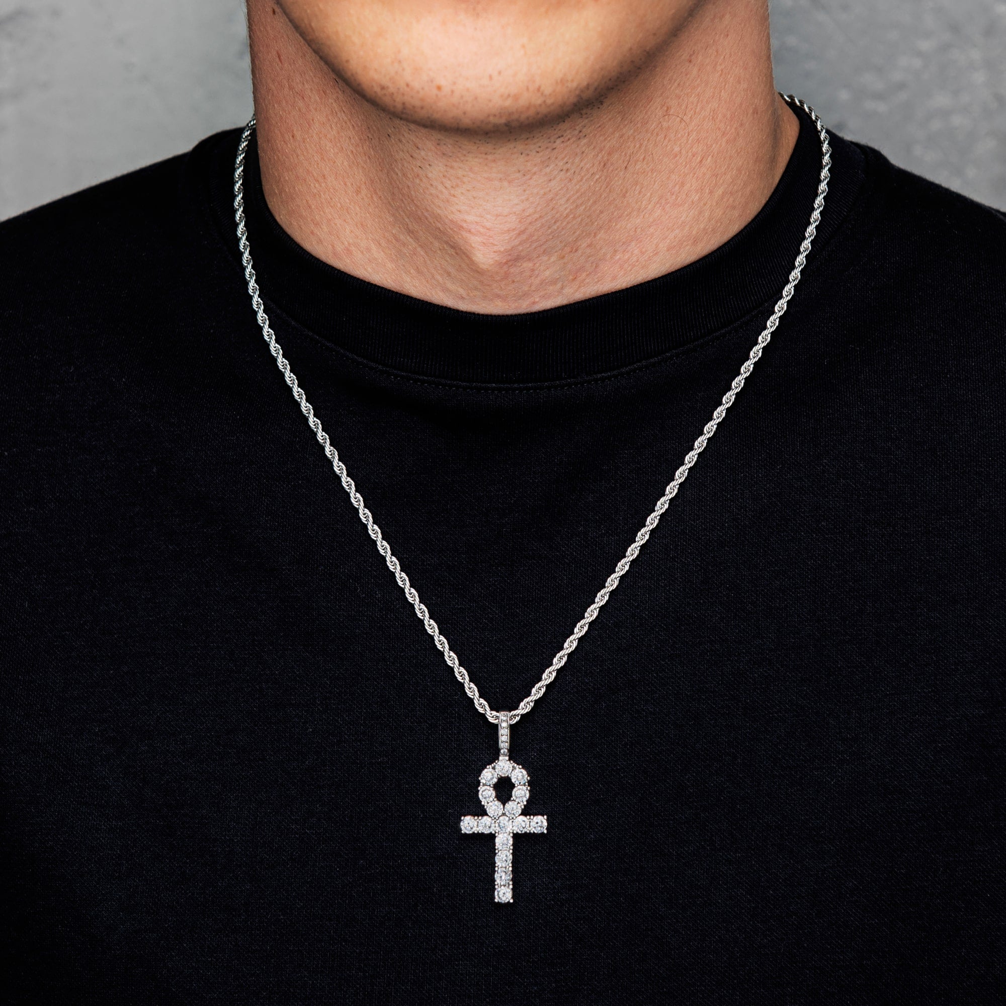 ANKH Kreuz Anhänger Weißgold