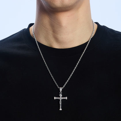 Zawieszka Diamond Crucifix Białe Złoto