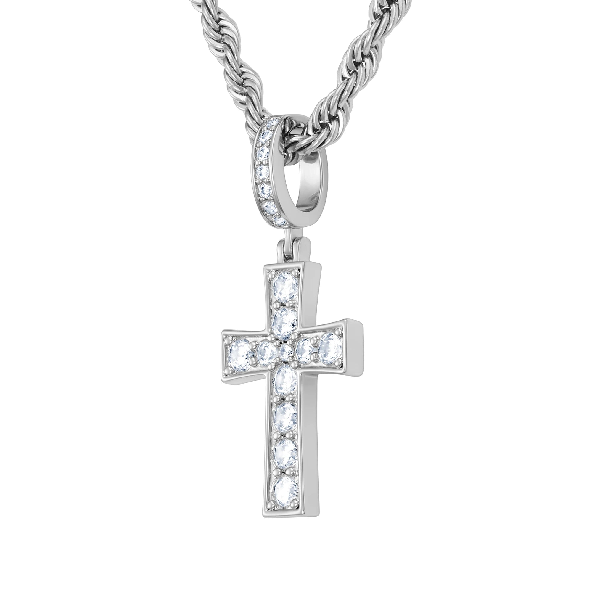 Zawieszka Diamond Gem Cross Białe Złoto
