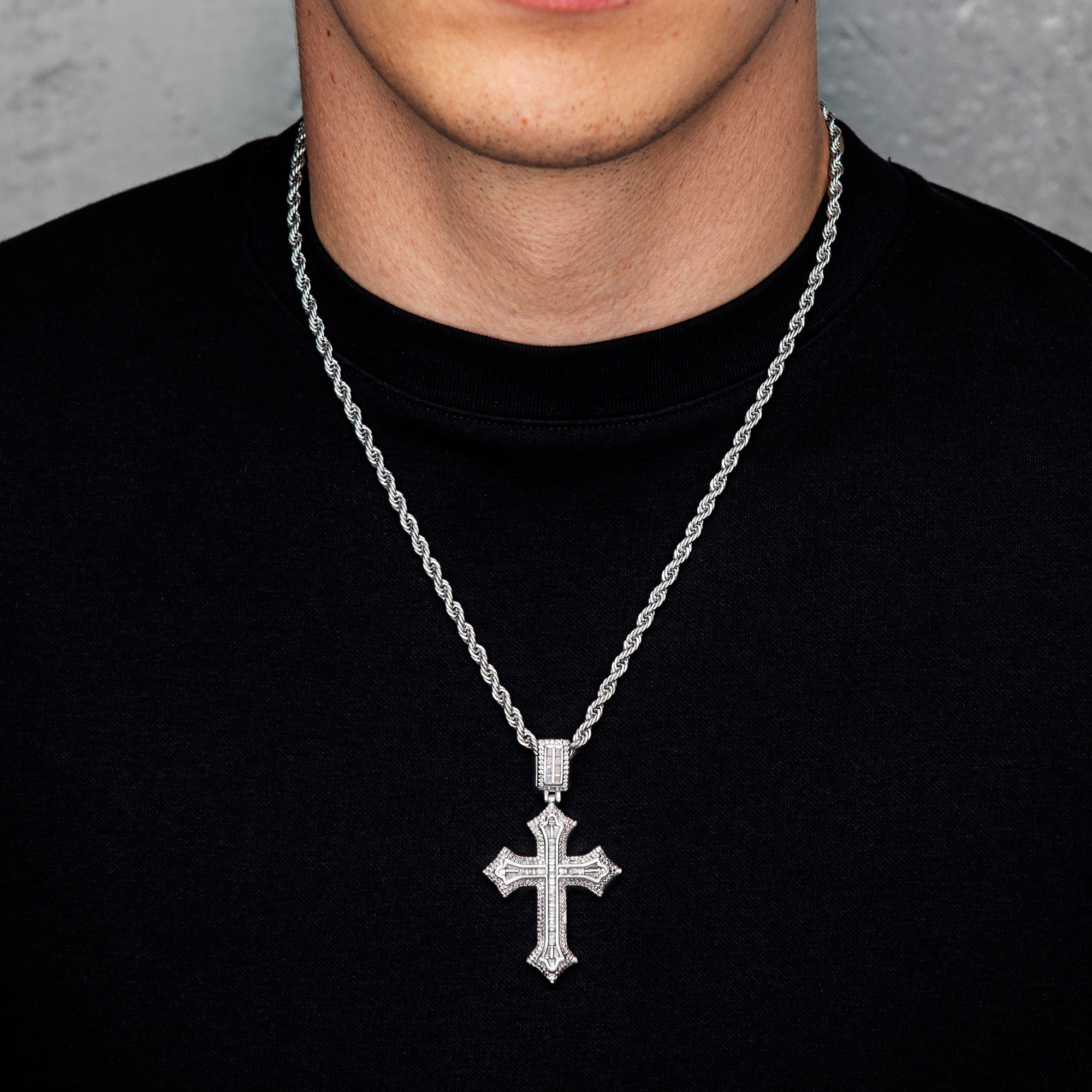 2Pac Kreuz Anhänger Weißgold