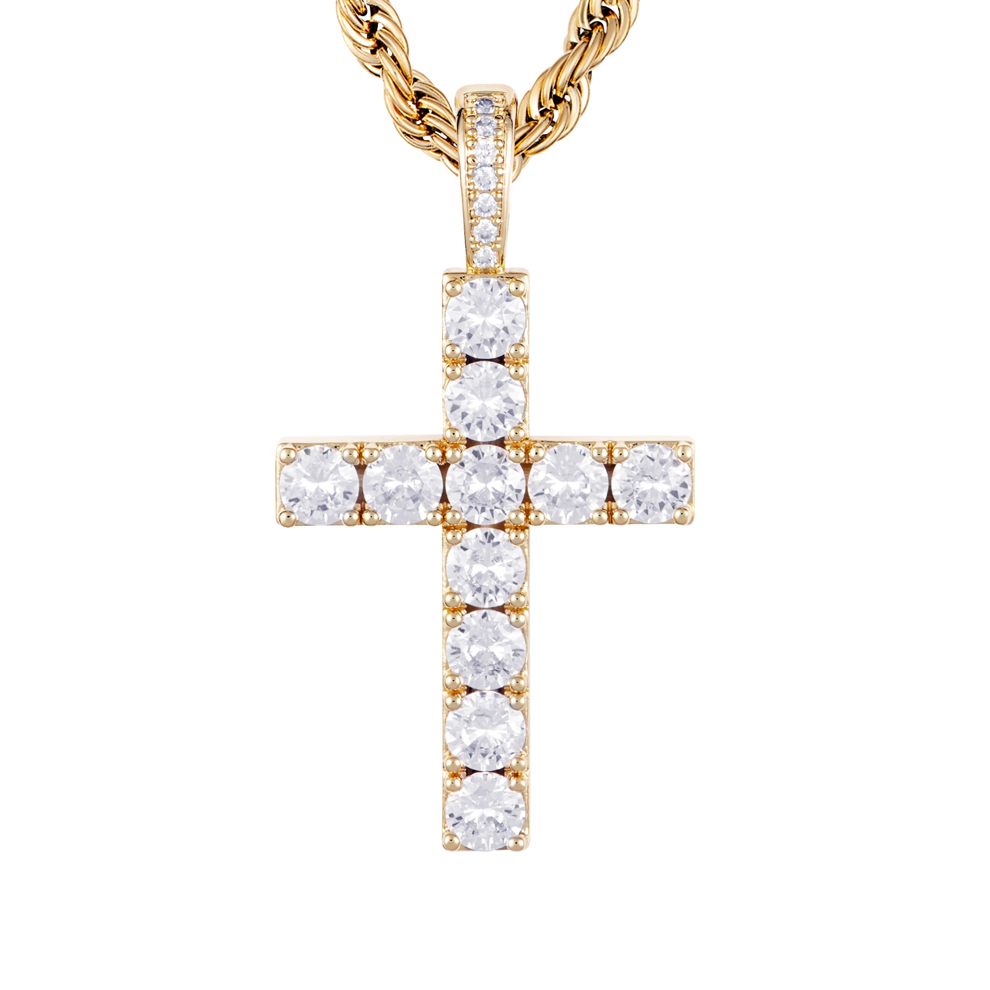 Diamantkreuz Anhänger Gold