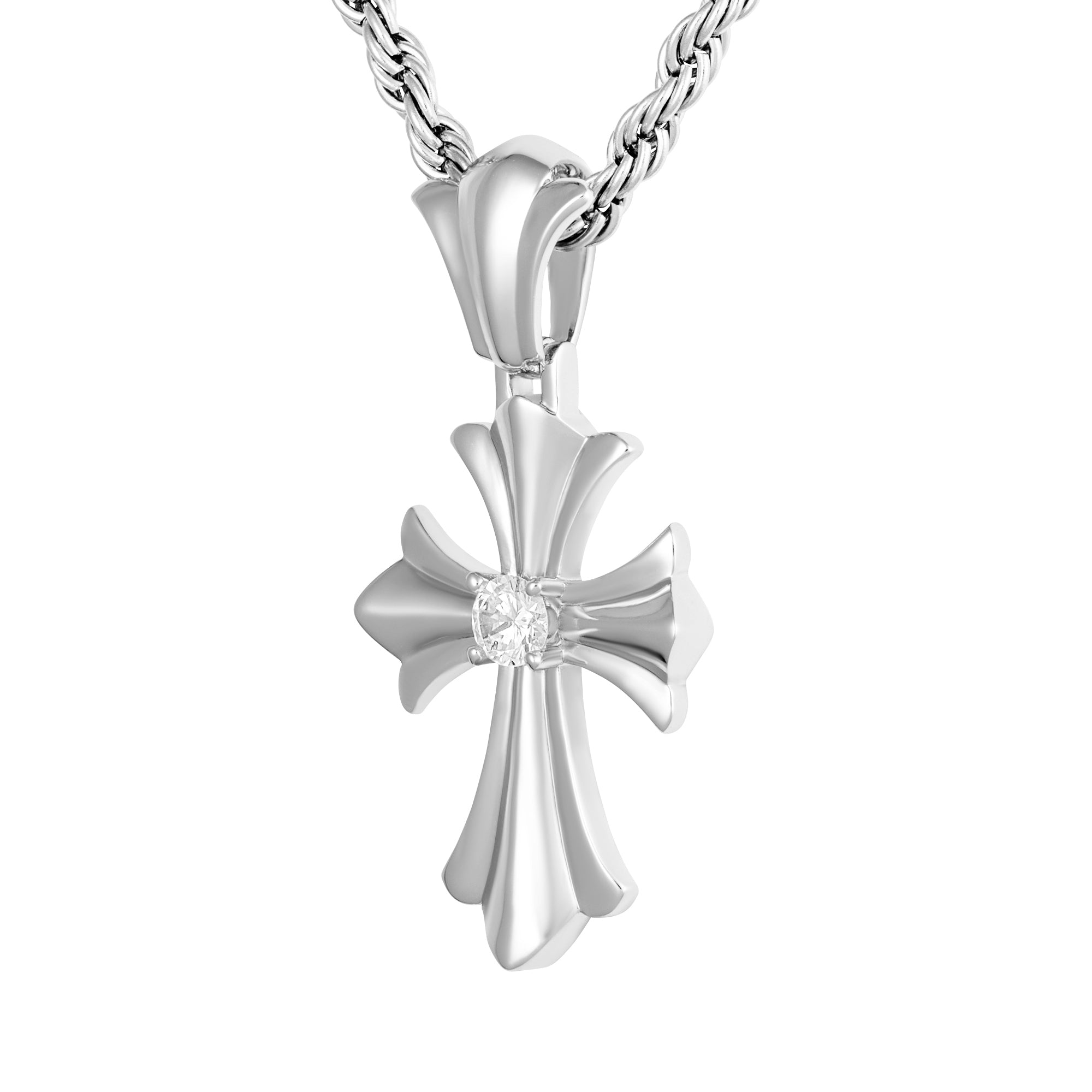 Reborn Kreuz Anhänger Weißgold