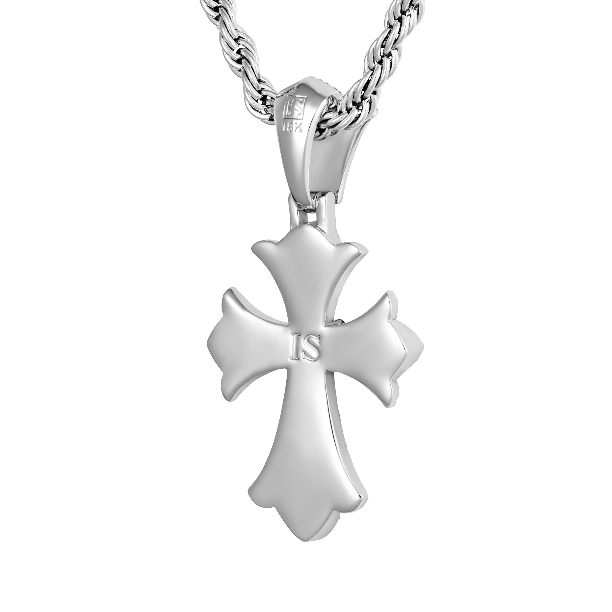 Diamant Reborn Kreuz Anhänger Weißgold