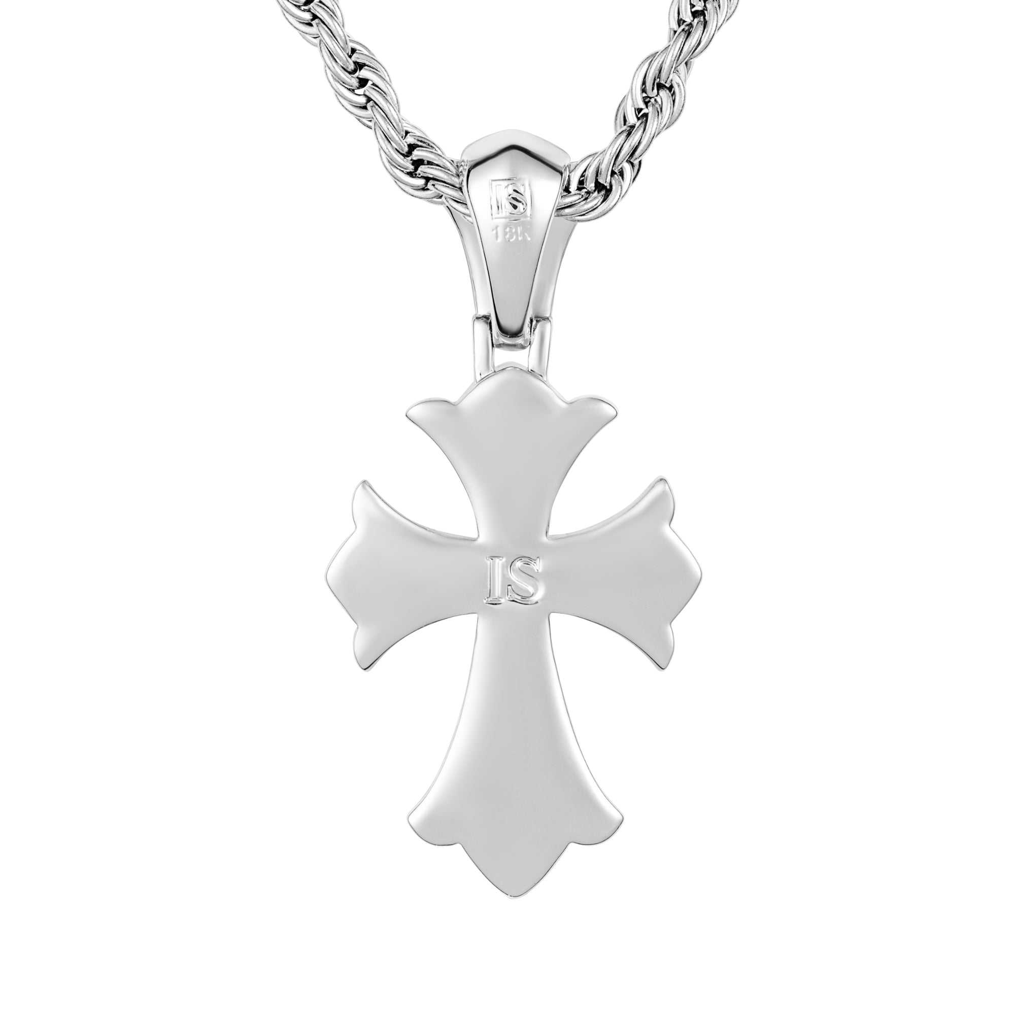 Diamant Reborn Kreuz Anhänger Weißgold