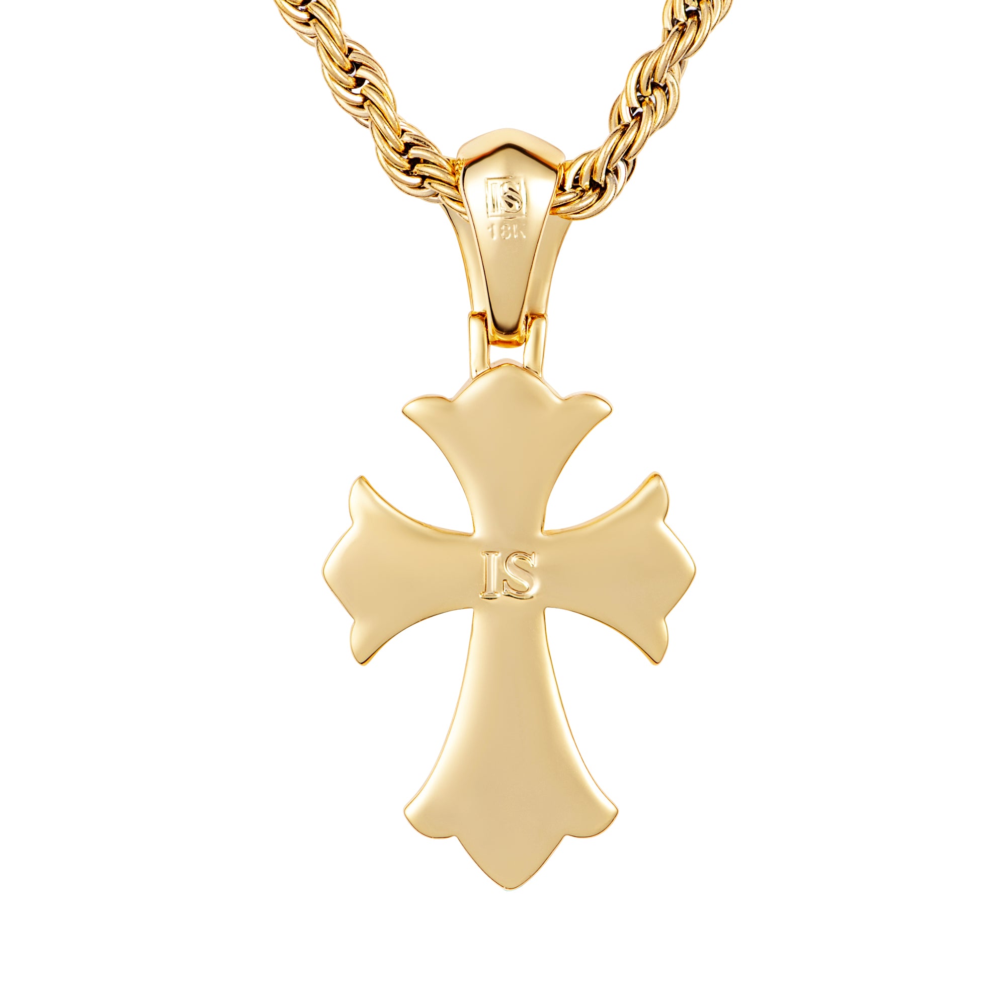 Diamant Reborn Kreuz Anhänger Gold 