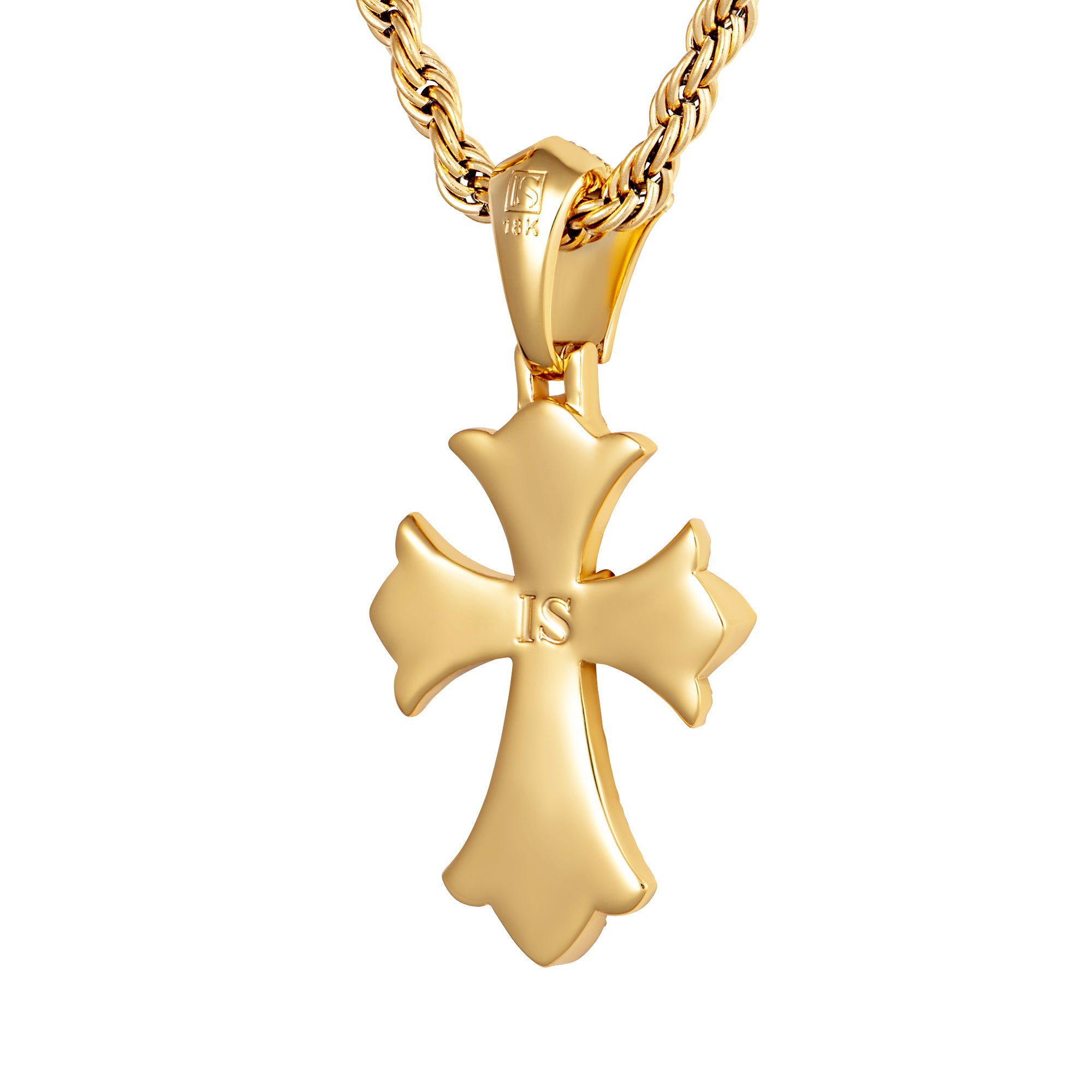 Diamant Reborn Kreuz Anhänger Gold 