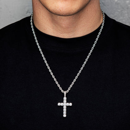 Diamant Kreuz Anhänger Weißgold